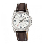 CASIO GENERAL LTP-1314L-7AVDF  QUARTZ SILVER STAINLESS STEEL BROWN LEATHER STRAP WOMEN'S WATCH - H2 Hub Watches
