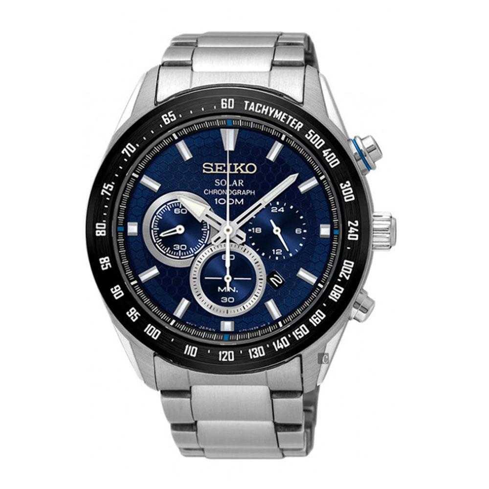 SEIKO CRITERIA SSC585P1 CHRONOGRAPH STAINLESS STEEL MEN'S SILVER WATCH - H2 Hub Watches