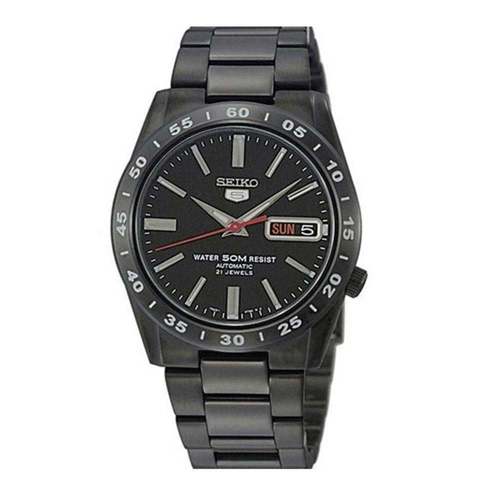 SEIKO 5 SNKE03K1 AUTOMATIC STAINLESS STEEL MEN'S BLACK WATCH - H2 Hub Watches