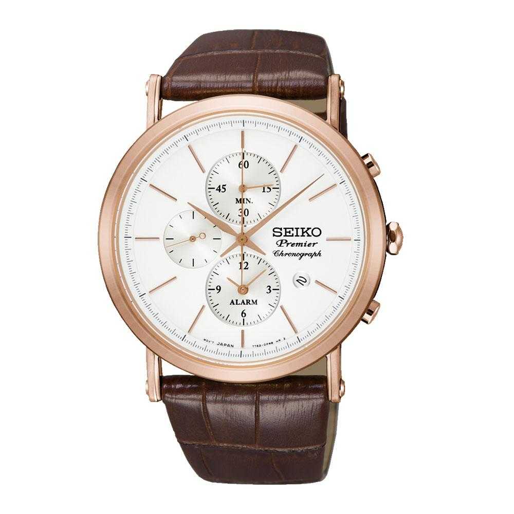 SEIKO GENERAL SNAF82P1 CHRONOGRAPH MEN'S BROWN LEATHER STRAP WATCH - H2 Hub Watches