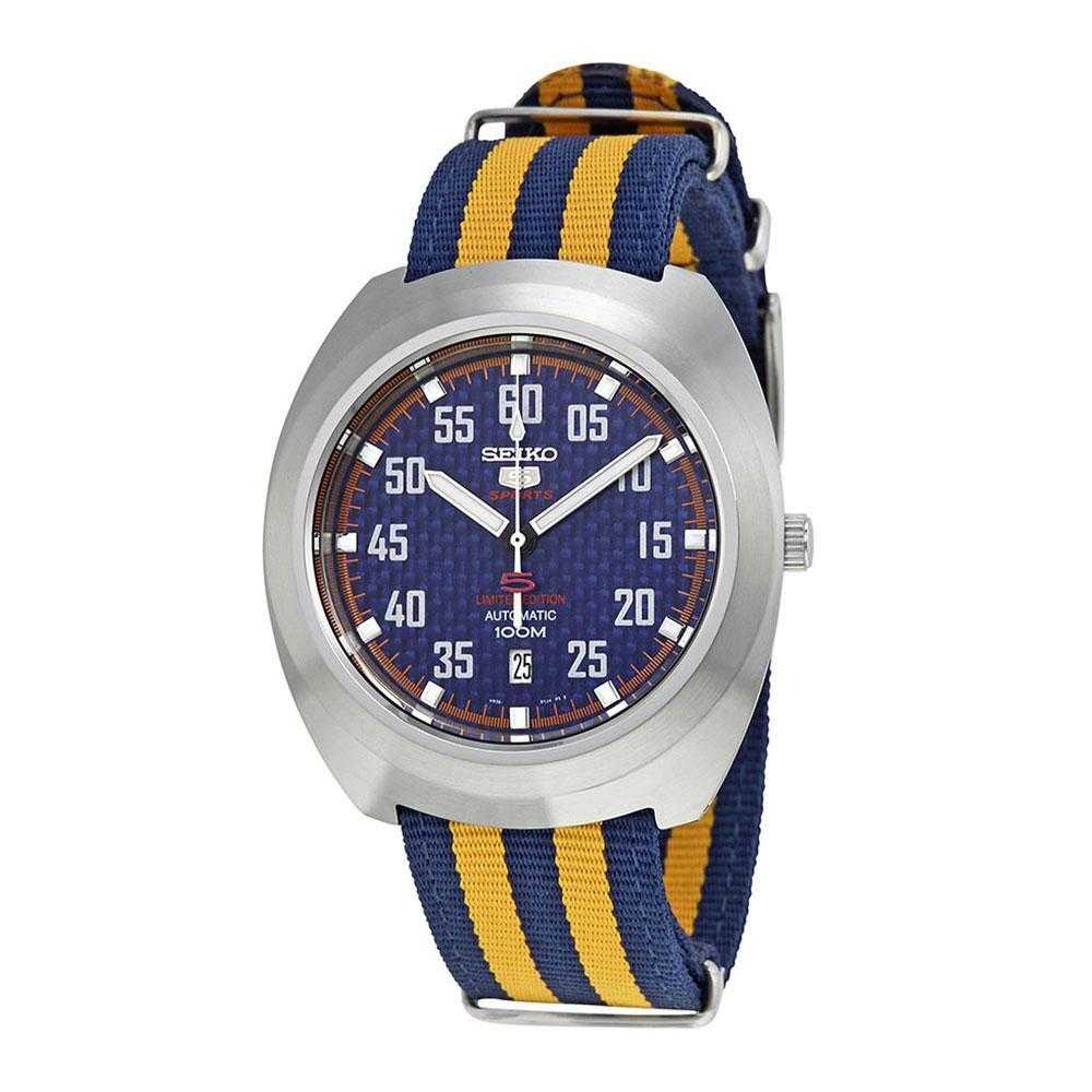 SEIKO 5 SPORTS SRPA91K1 AUTOMATIC MEN'S STRIPED NYLON STRAP WATCH - H2 Hub Watches