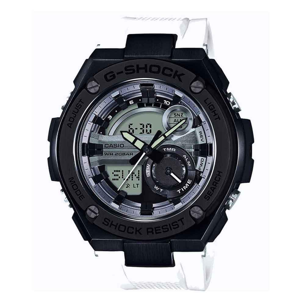 CASIO G-SHOCK GST-210B-7ADR G-STEEL DIGITAL WHITE RESIN STRAP MEN'S WATCH - H2 Hub Watches