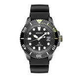 SEIKO GENERAL SNE441P1 SOLAR POWERED MEN'S BLACK RUBBER STRAP WATCH - H2 Hub Watches