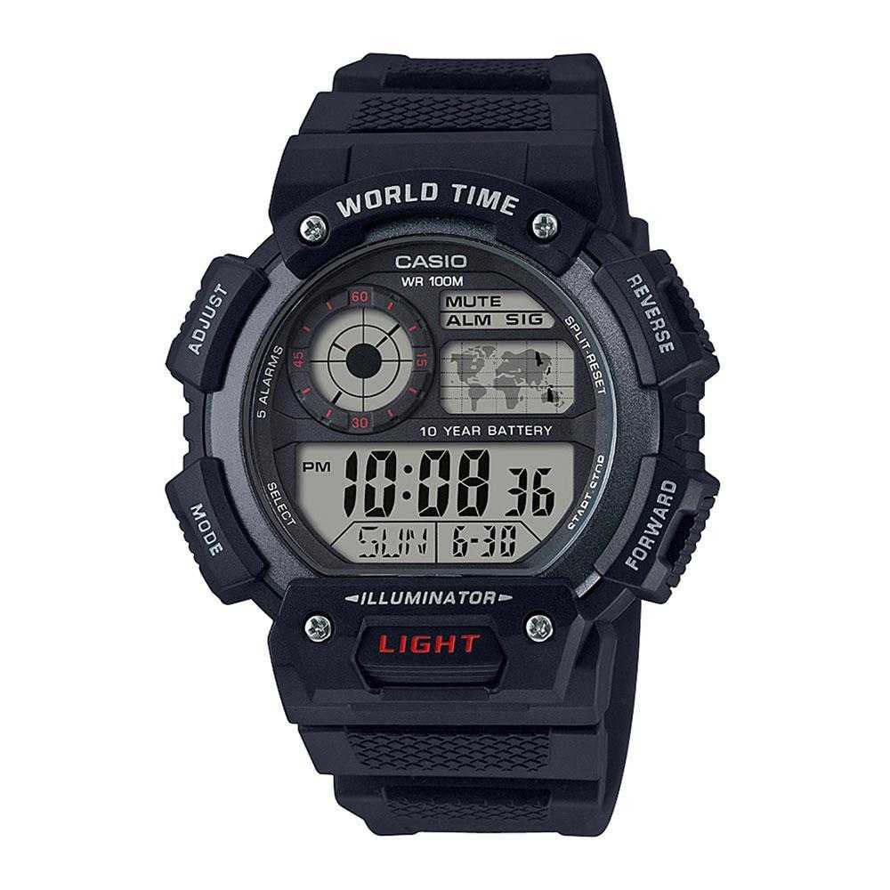 CASIO GENERAL AE-1400WH-1AVDF DIGITAL QUARTZ BLACK RESIN MEN'S WATCH - H2 Hub Watches