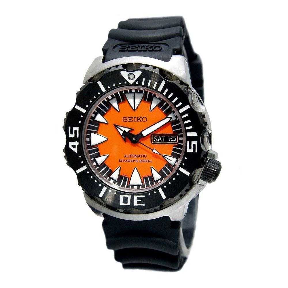 SEIKO GENERAL MONSTER SRP315K1 AUTOMATIC MEN'S BLACK RUBBER STRAP WATCH - H2 Hub Watches