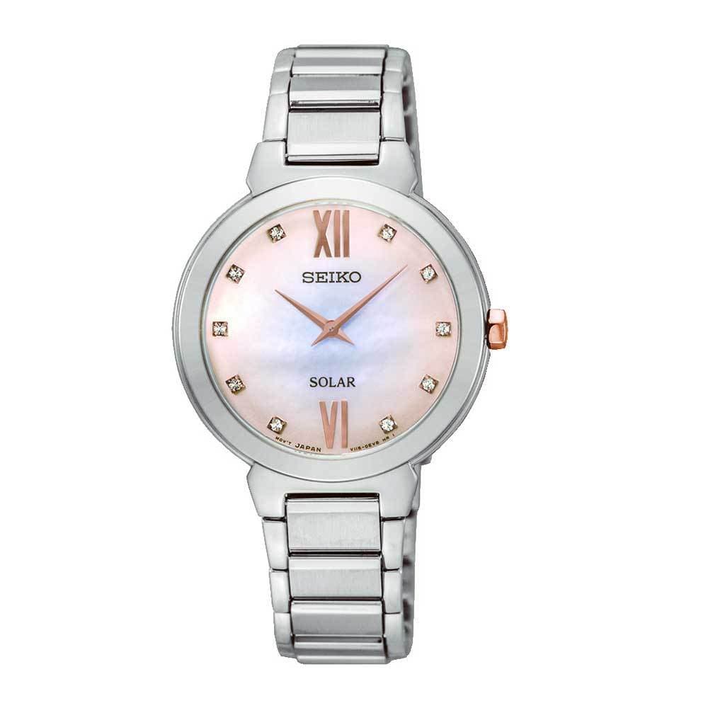 SEIKO GENERAL SUP381P1 SOLAR STAINLESS STEEL WOMEN'S SILVER WATCH - H2 Hub Watches