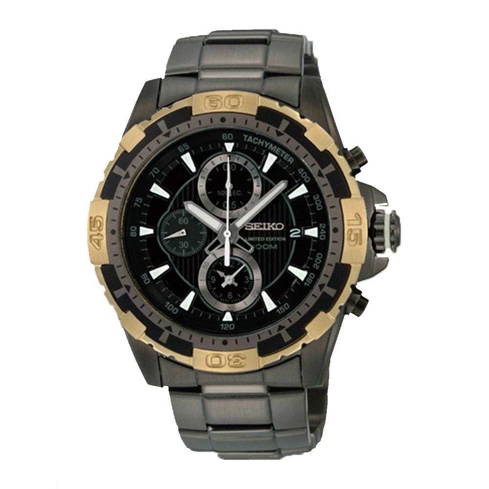 SEIKO GENERAL SNDC24P1 CHRONOGRAPH STAINLESS STEEL MEN'S BLACK WATCH - H2 Hub Watches