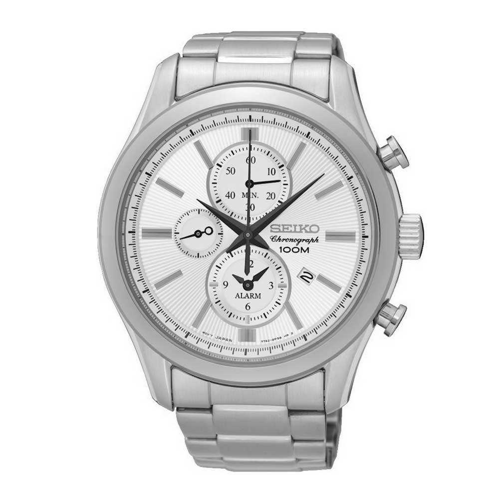 SEIKO GENERAL SNAF63P1 CHRONOGRAPH STAINLESS STEEL MEN'S SILVER WATCH - H2 Hub Watches