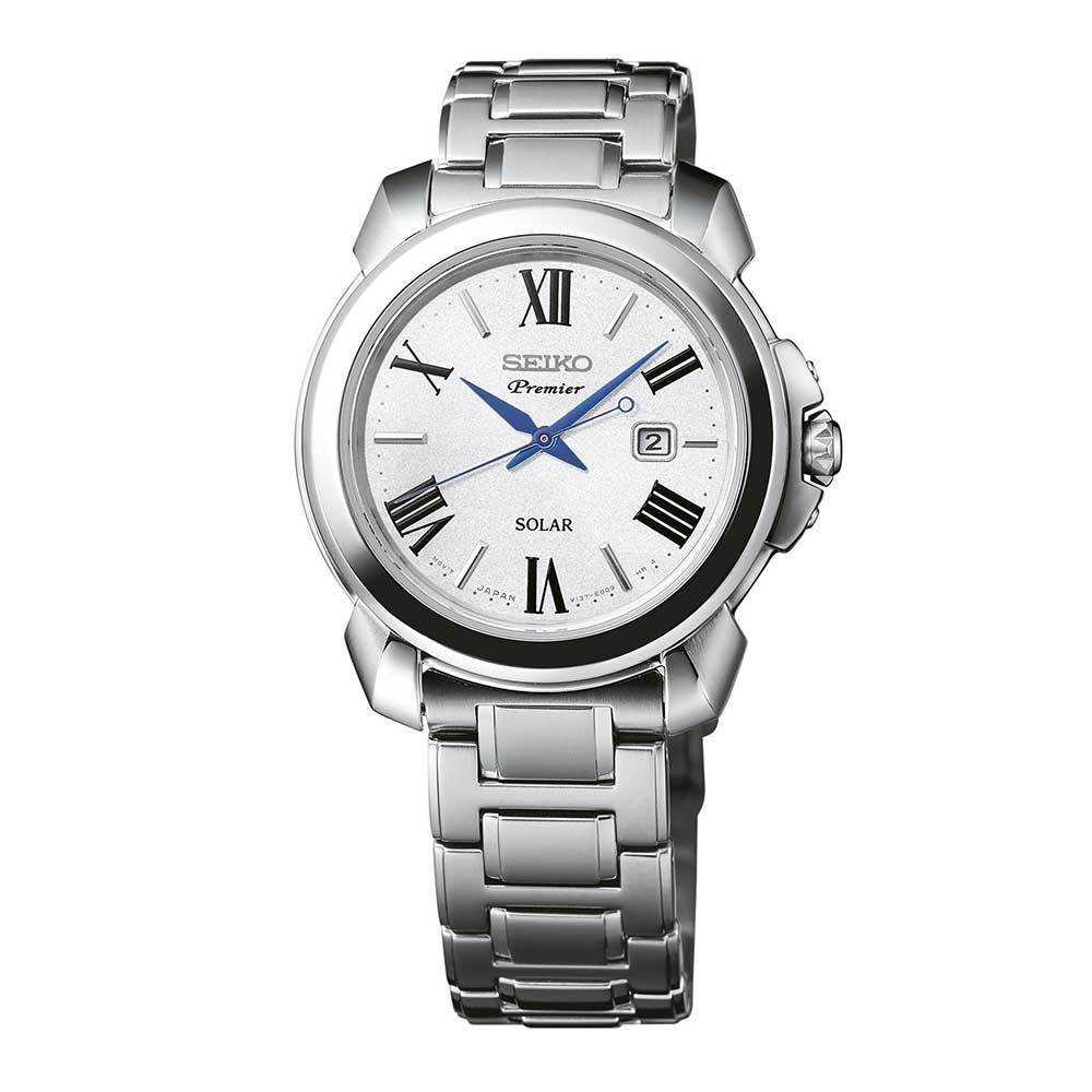 SEIKO PREMIER SUT321P1 SOLAR STAINLESS STEEL WOMEN'S SILVER WATCH - H2 Hub Watches