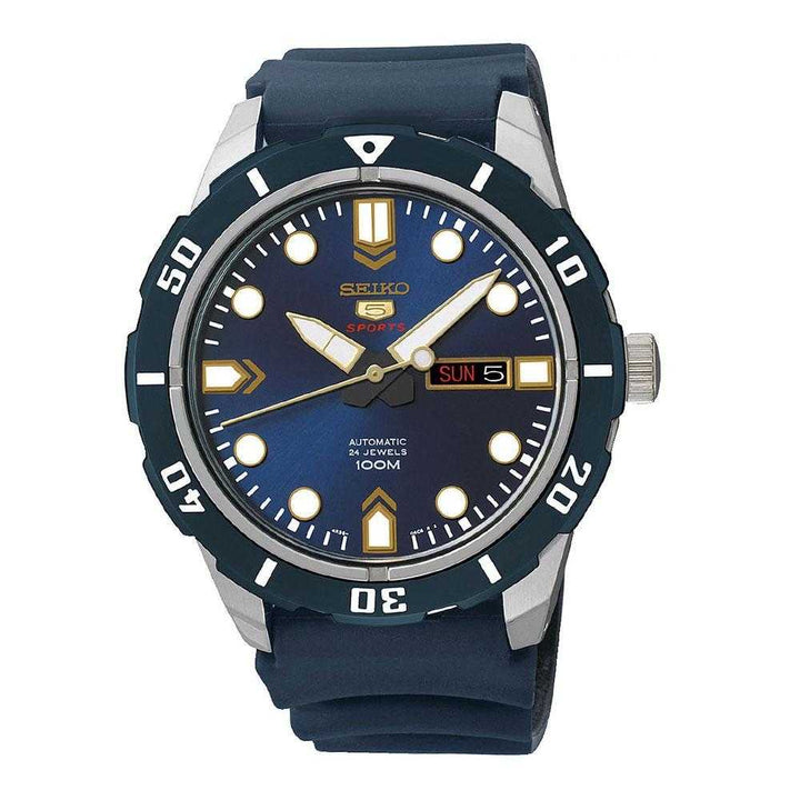 SEIKO 5 SRP677K2 AUTOMATIC MEN'S BLUE RUBBER STRAP WATCH - H2 Hub Watches