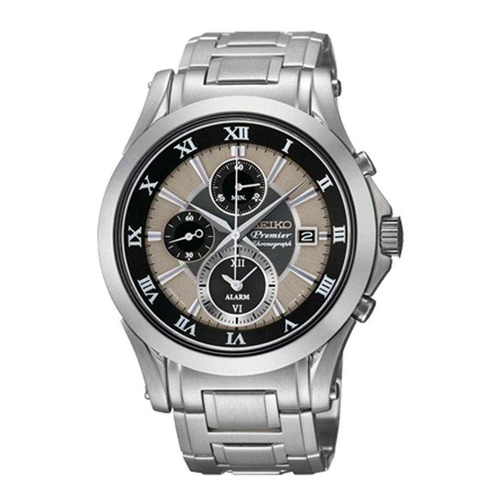 SEIKO PREMIER SNAF17P1 CHRONOGRAPH STAINLESS STEEL MEN'S SILVER WATCH - H2 Hub Watches