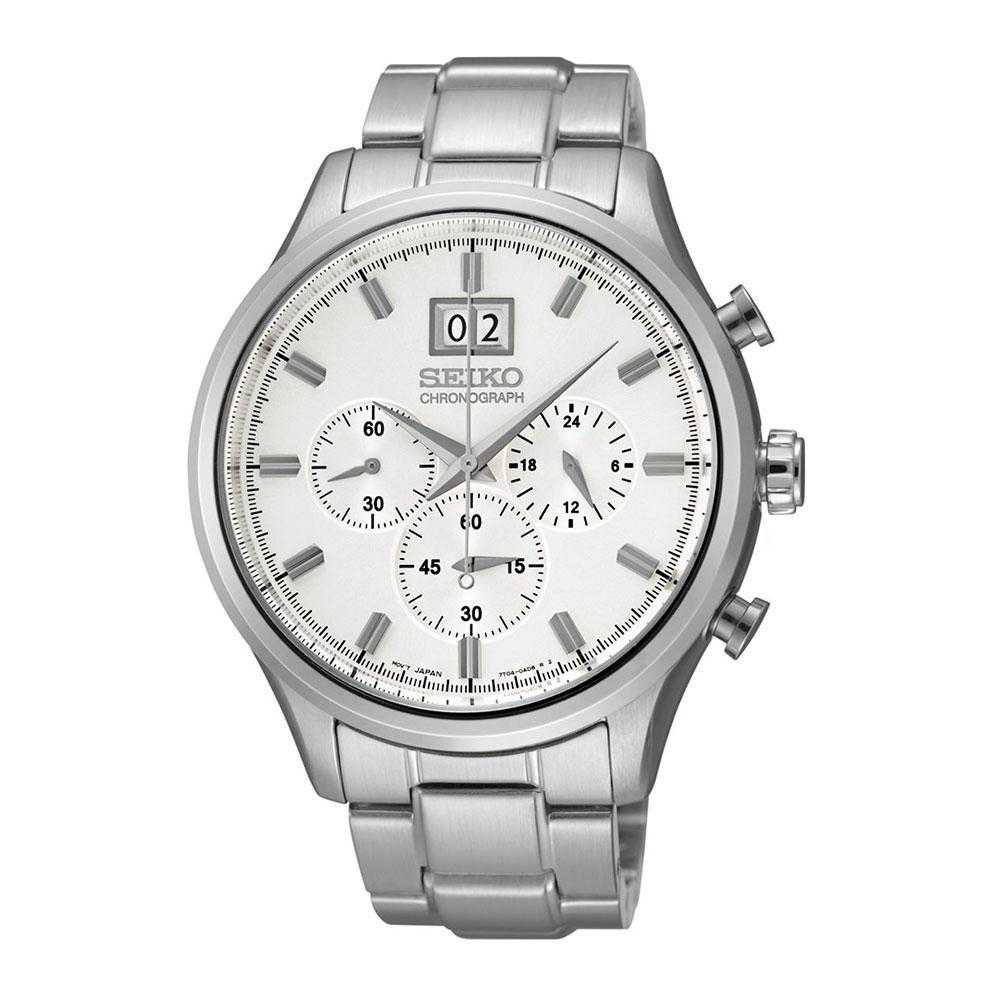 SEIKO GENERAL NEO CLASSIC SPC079P1 CHRONOGRAPH STAINLESS STEEL MEN'S SILVER WATCH - H2 Hub Watches