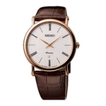SEIKO PREMIER SKP398P1 ANALOG MEN'S BROWN LEATHER STRAP WATCH - H2 Hub Watches