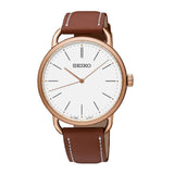 SEIKO GENERAL RECRAFT SUR238P1 QUARTZ MEN'S BROWN LEATHER STRAP WATCH - H2 Hub Watches