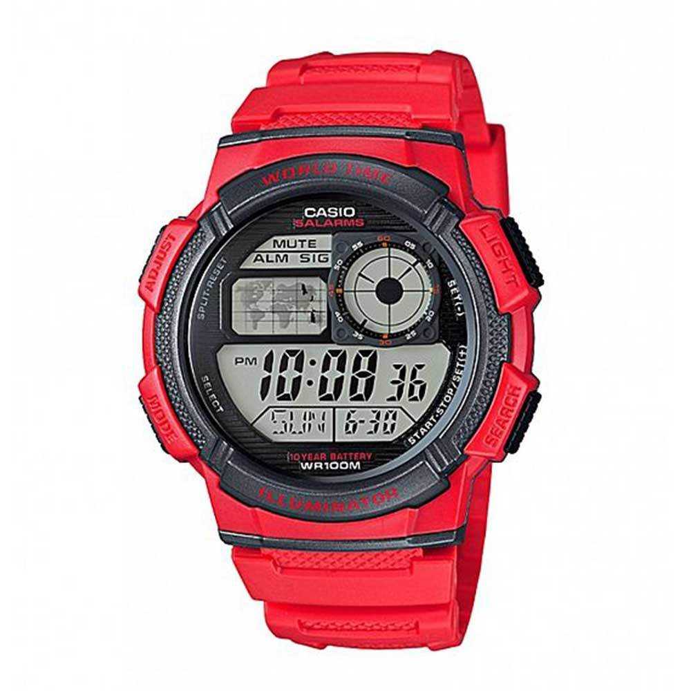 CASIO GENERAL AE-1000W-4AVDF DIGITAL QUARTZ RED RESIN MEN'S WATCH - H2 Hub Watches