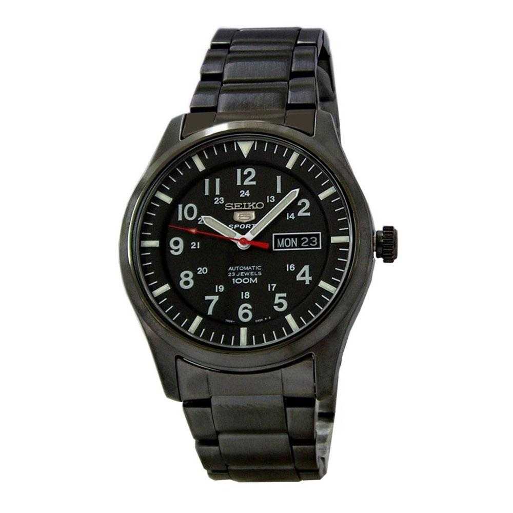 SEIKO 5 SPORTS SNZG17K1 AUTOMATIC STAINLESS STEEL MEN'S BLACK WATCH - H2 Hub Watches