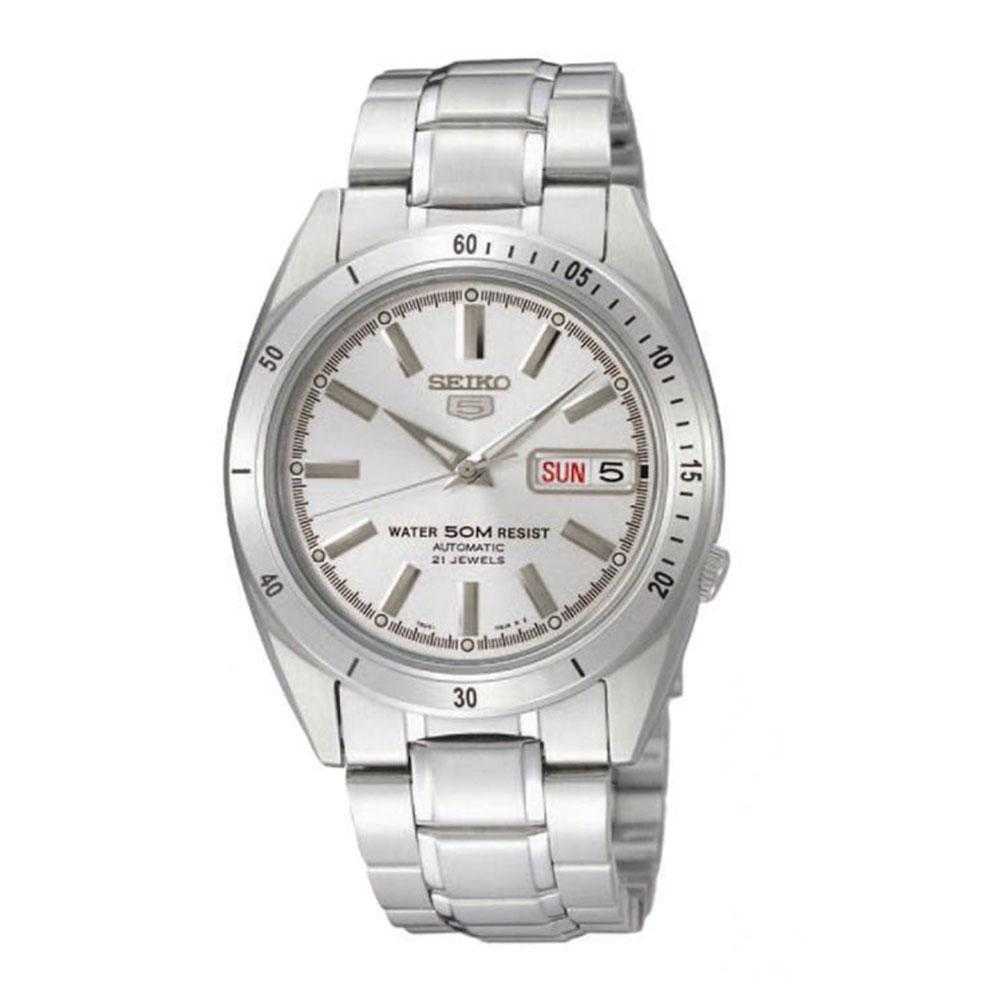 SEIKO 5 SNKF47K1 AUTOMATIC STAINLESS STEEL MEN'S SILVER WATCH - H2 Hub Watches