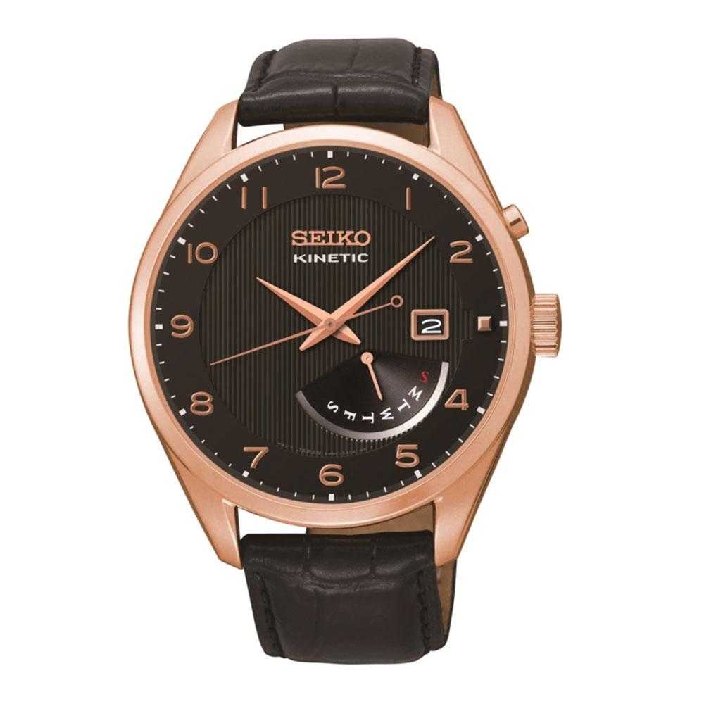 SEIKO GENERAL KINETIC SRN054P1 MEN'S BROWN LEATHER STRAP WATCH - H2 Hub Watches