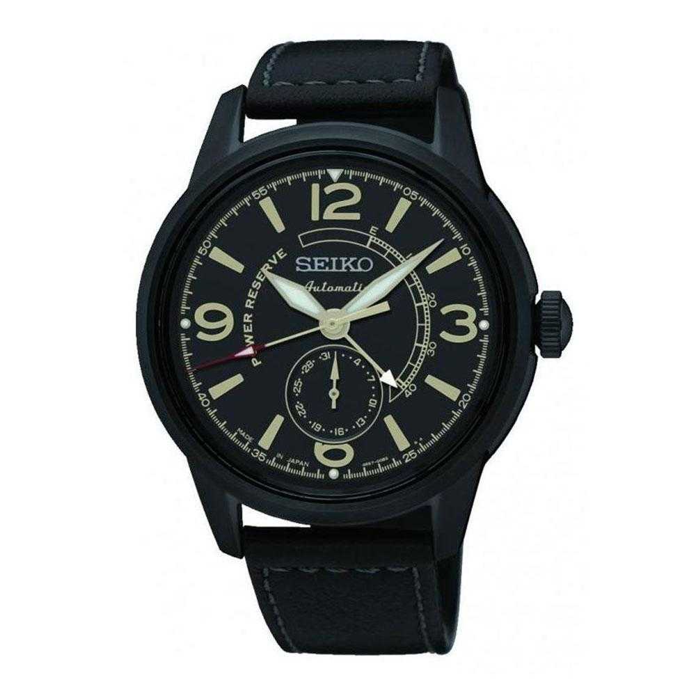 SEIKO PRESAGE SSA339J1 AUTOMATIC MEN'S BLACK LEATHER STRAP WATCH - H2 Hub Watches