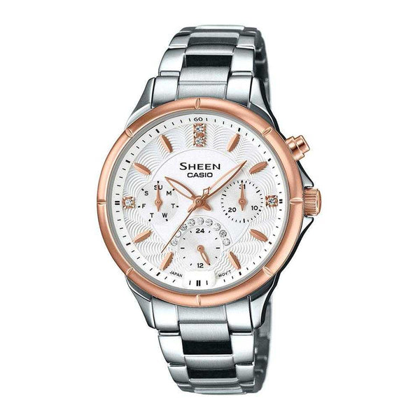 CASIO SHEEN SHE-3047SG-7AUDR QUARTZ TWO TONE STAINLESS STEEL WOMEN'S WATCH - H2 Hub Watches