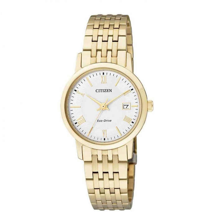 CITIZEN EW1582-54A ECO-DRIVE GOLD STAINLESS STEEL WOMEN'S WATCH - H2 Hub Watches