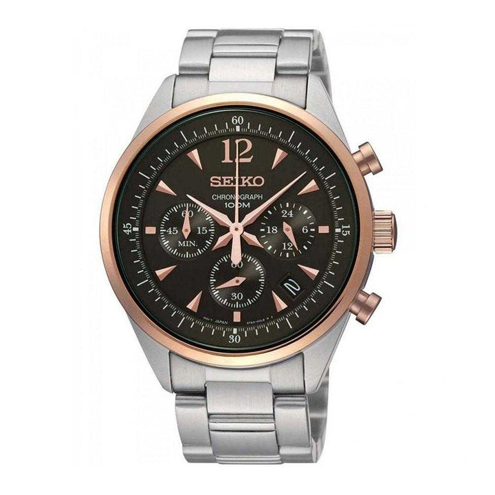 SEIKO GENERAL SSB068P1 CHRONOGRAPH STAINLESS STEEL MEN'S TWO TONE WATCH - H2 Hub Watches