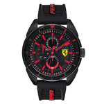 FERRARI FORZA ANALOG QUARTZ BLACK STAINLESS STEEL 0830547 SILICONE STRAP MEN'S WATCH - H2 Hub Watches