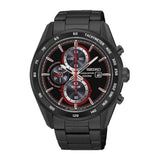SEIKO CRITERIA SSC411P1 SOLAR CHRONOGRAPH STAINLESS STEEL MEN'S BLACK WATCH - H2 Hub Watches