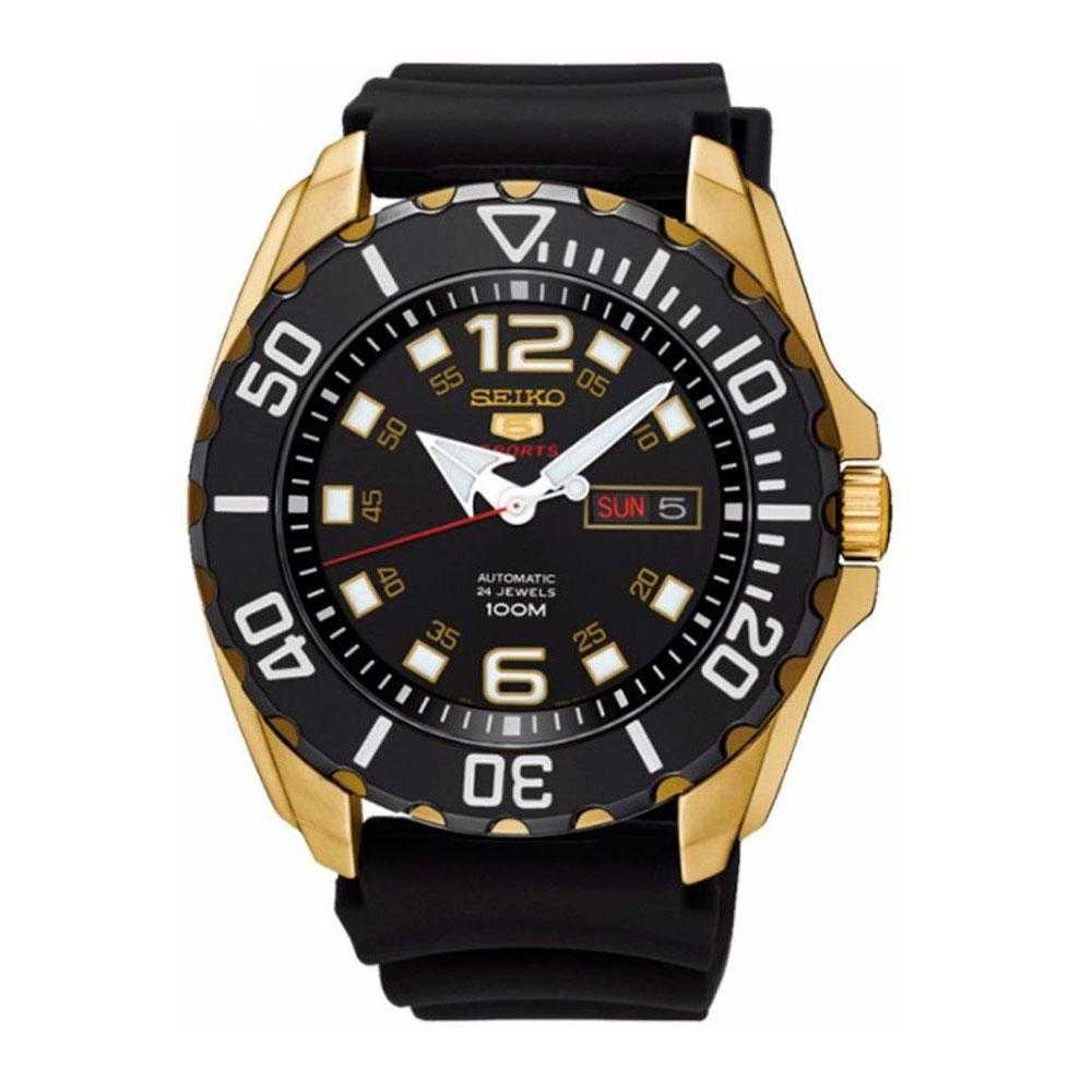 SEIKO 5 SPORTS SRPB40K1 AUTOMATIC MEN'S BLACK RUBBER STRAP WATCH - H2 Hub Watches
