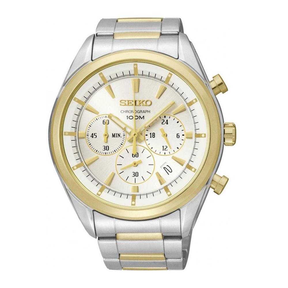 SEIKO GENERAL SSB090P1 CHRONOGRAPH STAINLESS STEEL MEN'S TWO TONE WATCH - H2 Hub Watches