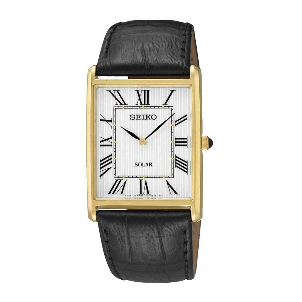 SEIKO GENERAL CORE SUP880P1 SOLAR WOMEN'S BLACK LEATHER STRAP WATCH - H2 Hub Watches