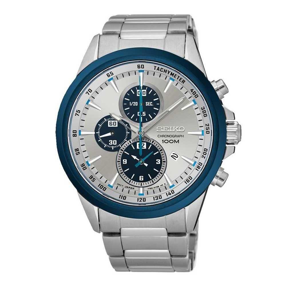 SEIKO CRITERIA SNDG81P1 CHRONOGRAPH STAINLESS STEEL MEN'S SILVER WATCH - H2 Hub Watches