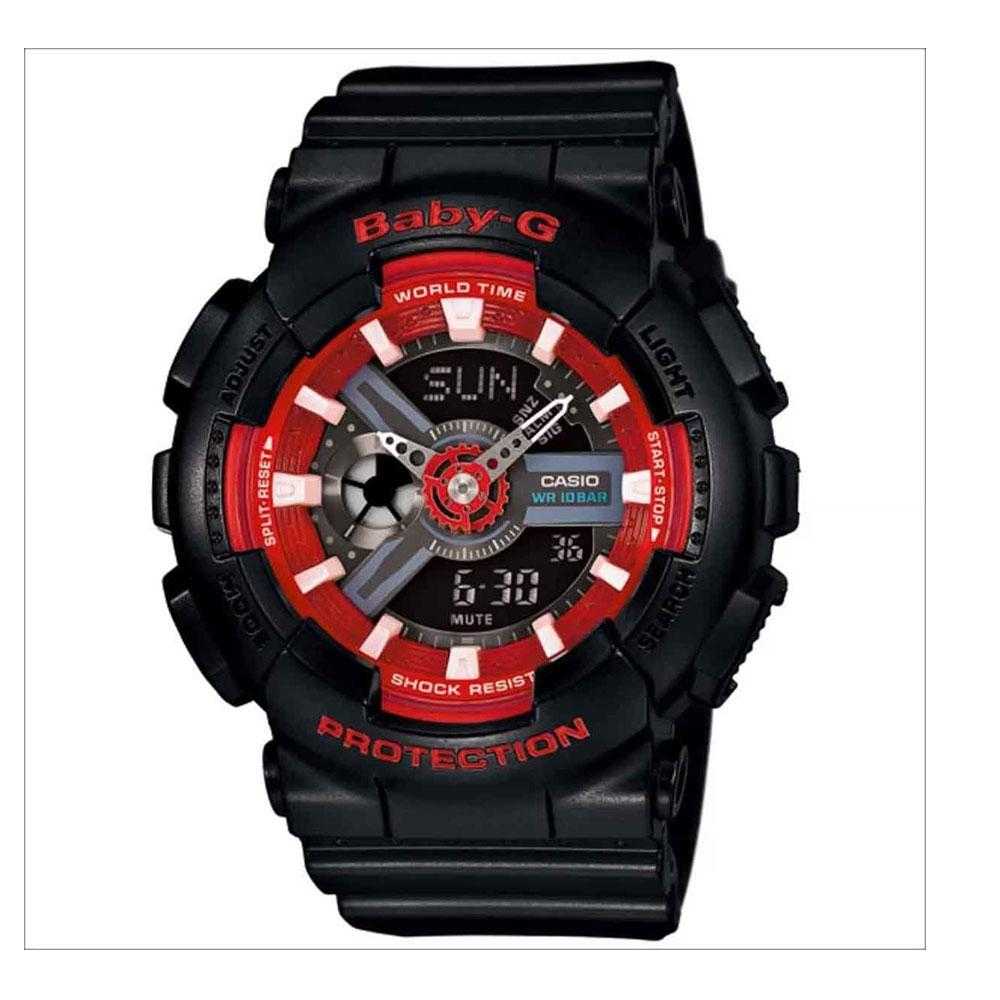 CASIO BABY-G BA-110SN-1ADR DIGITAL QUARTZ BLACK RESIN WOMEN'S WATCH - H2 Hub Watches