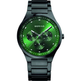 BERING 11740-728 CLASSIC BRUSHED BLACK GREEN DIAL MEN'S WATCH