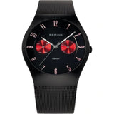 BERING 11939-229 BLACK AND RED DIAL TITANIUM MEN'S WATCH