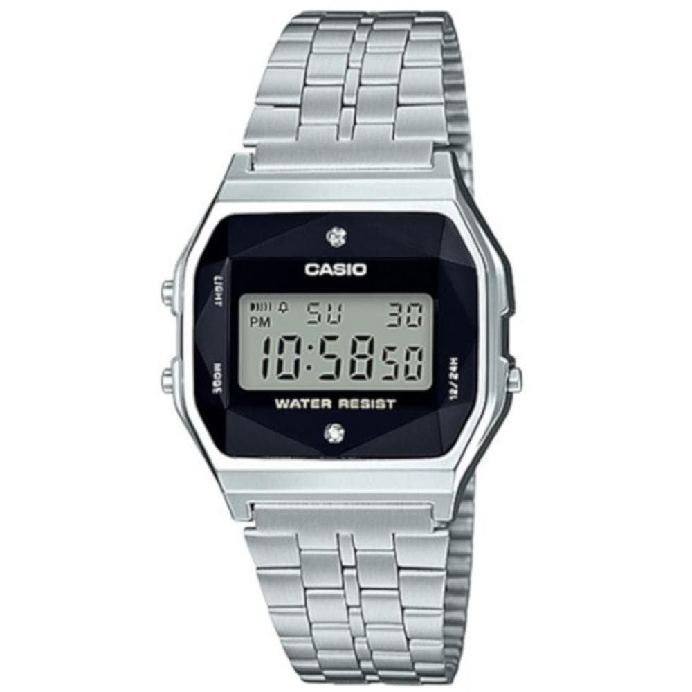 CASIO GENERAL A159WAD-1DF DIGITAL QUARTZ SILVER STAINLESS STEEL MEN'S WATCH - H2 Hub Watches