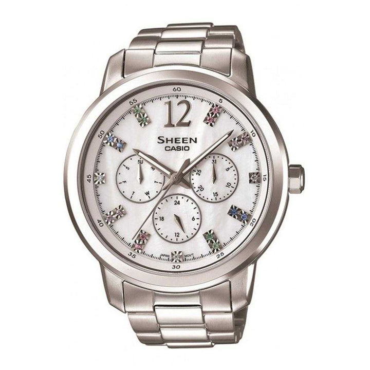 CASIO SHEEN SHE-3802D-7ADR QUARTZ SILVER STAINLESS STEEL WOMEN'S WATCH - H2 Hub Watches
