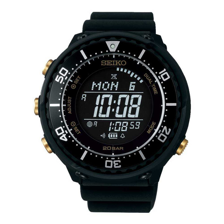 SEIKO PROSPEX SBEP005 SOLAR MEN'S BLACK RUBBER STRAP WATCH - H2 Hub Watches