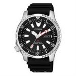 CITIZEN NY0080-12EB PROMASTER AUTOMATIC SILVER STAINLESS STEEL BLACK RUBBER STRAP MEN'S WATCH - H2 Hub Watches