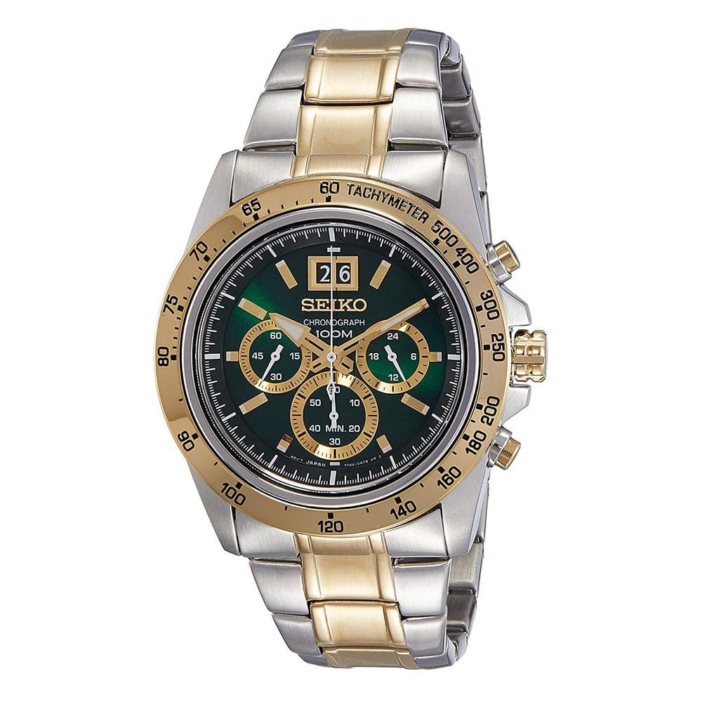 SEIKO GENERAL LORD SPC230P1 CHRONOGRAPH STAINLESS STEEL MEN'S TWO TONE WATCH - H2 Hub Watches