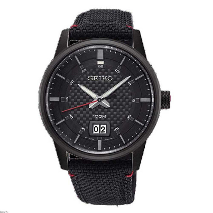 SEIKO GENERAL SPORTS  SUR271P1 MEN'S BLACK NYLON STRAP WATCH - H2 Hub Watches