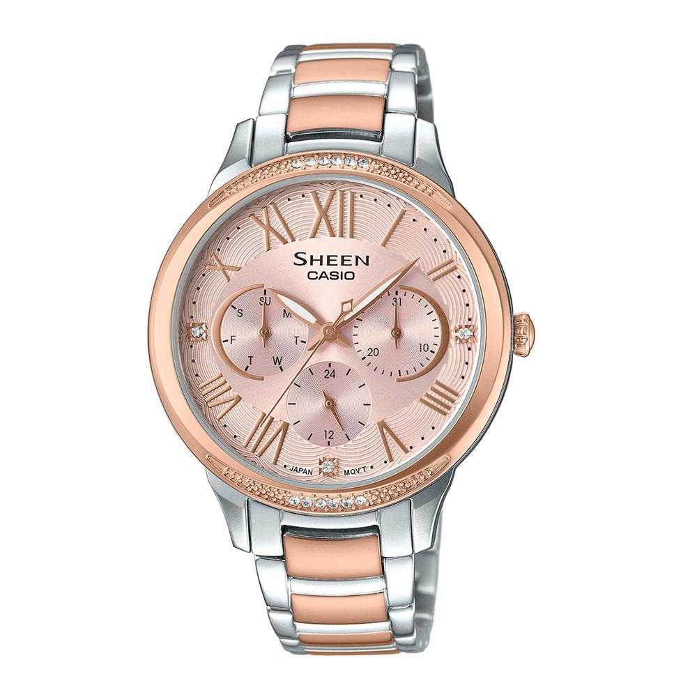 CASIO SHEEN SHE-3058SPG-4AUDR QUARTZ TWO TONE STAINLESS STEEL WOMEN'S WATCH - H2 Hub Watches