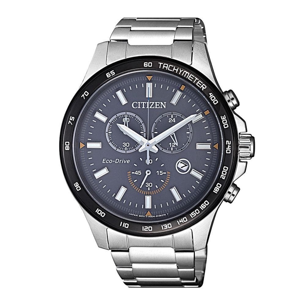 CITIZEN AT2424-82H ECO-DRIVE CHRONOGRAPH SILVER STAINLESS STEEL MEN'S WATCH - H2 Hub Watches