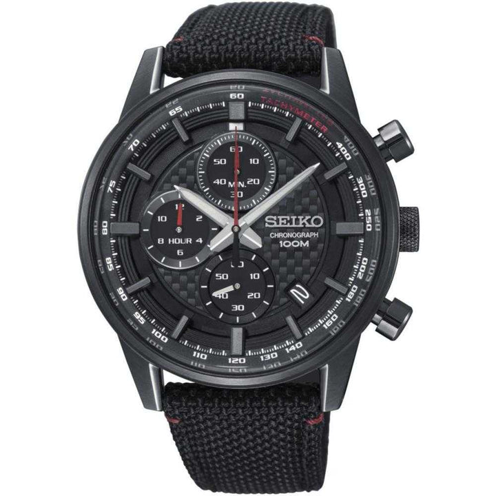 SEIKO GENERAL SSB315P1 CHRONOGRAPH MEN'S BLACK NYLON STRAP WATCH - H2 Hub Watches