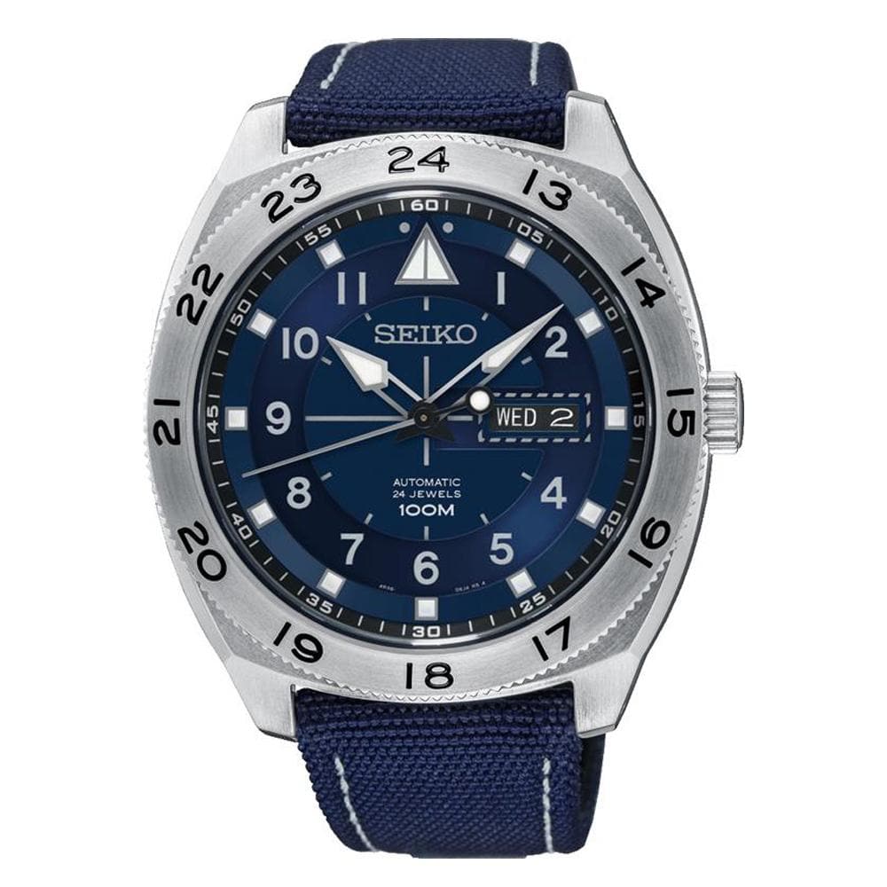 SEIKO CRITERIA SRPC73K1 AUTOMATIC MEN'S BLUE NYLON STRAP WATCH - H2 Hub Watches
