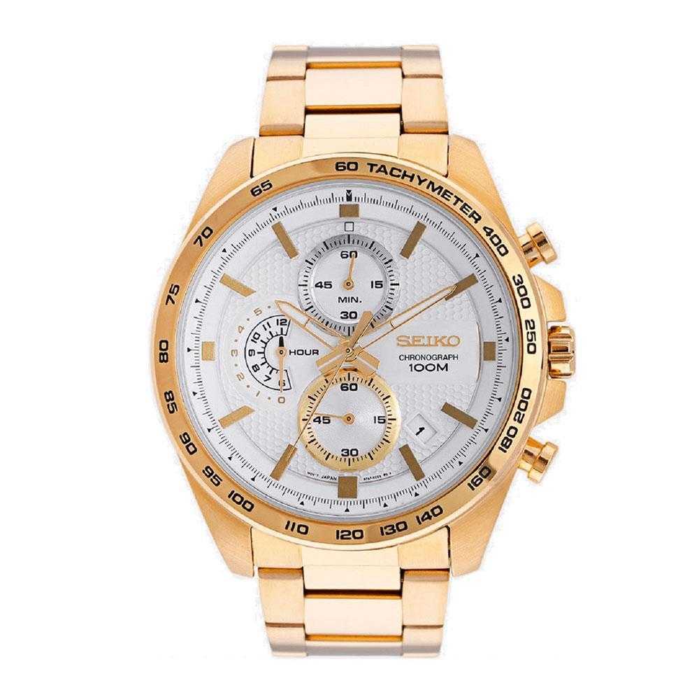 SEIKO GENERAL SSB286P1 CHRONOGRAPH STAINLESS STEEL MEN'S GOLD WATCH - H2 Hub Watches