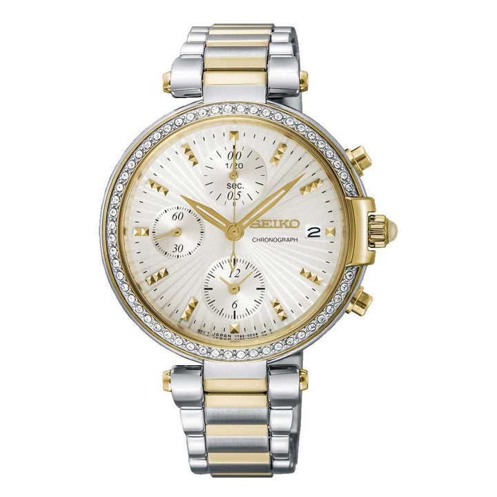SEIKO GENERAL SNDV42P1 CHRONOGRAPH STAINLESS STEEL WOMEN'S TWO TONE WATCH - H2 Hub Watches