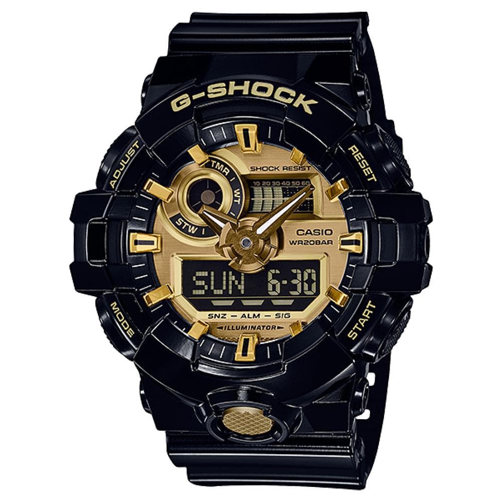 CASIO G-SHOCK GA-710GB-1ADR DIGITAL QUARTZ BLACK RESIN MEN'S WATCH - H2 Hub Watches