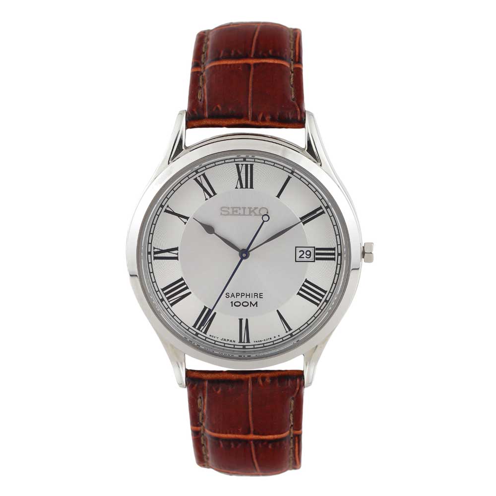 SEIKO GENERAL NEO CLASSIC SGEG97P1 MEN'S BROWN LEATHER STRAP WATCH - H2 Hub Watches