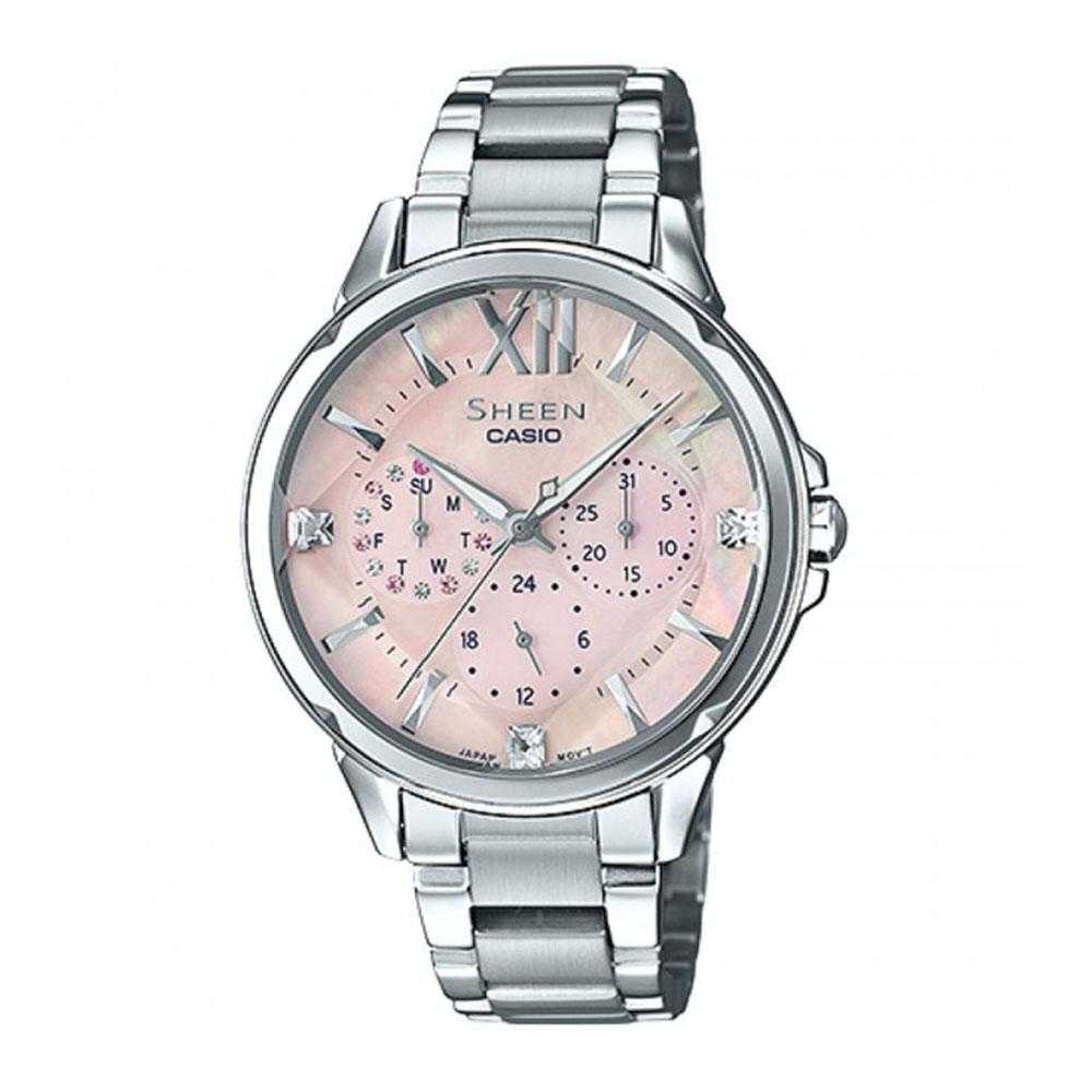 CASIO SHEEN SHE-3056D-4AUDR ANALOG MOTHER OF PEARL DIAL WOMEN'S WATCH - H2 Hub Watches